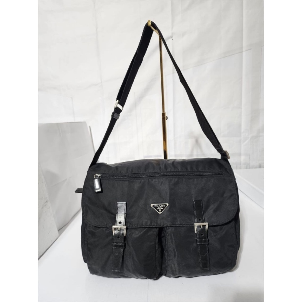 Authentic PRADA Tessuto Nylon Messenger Bag Black